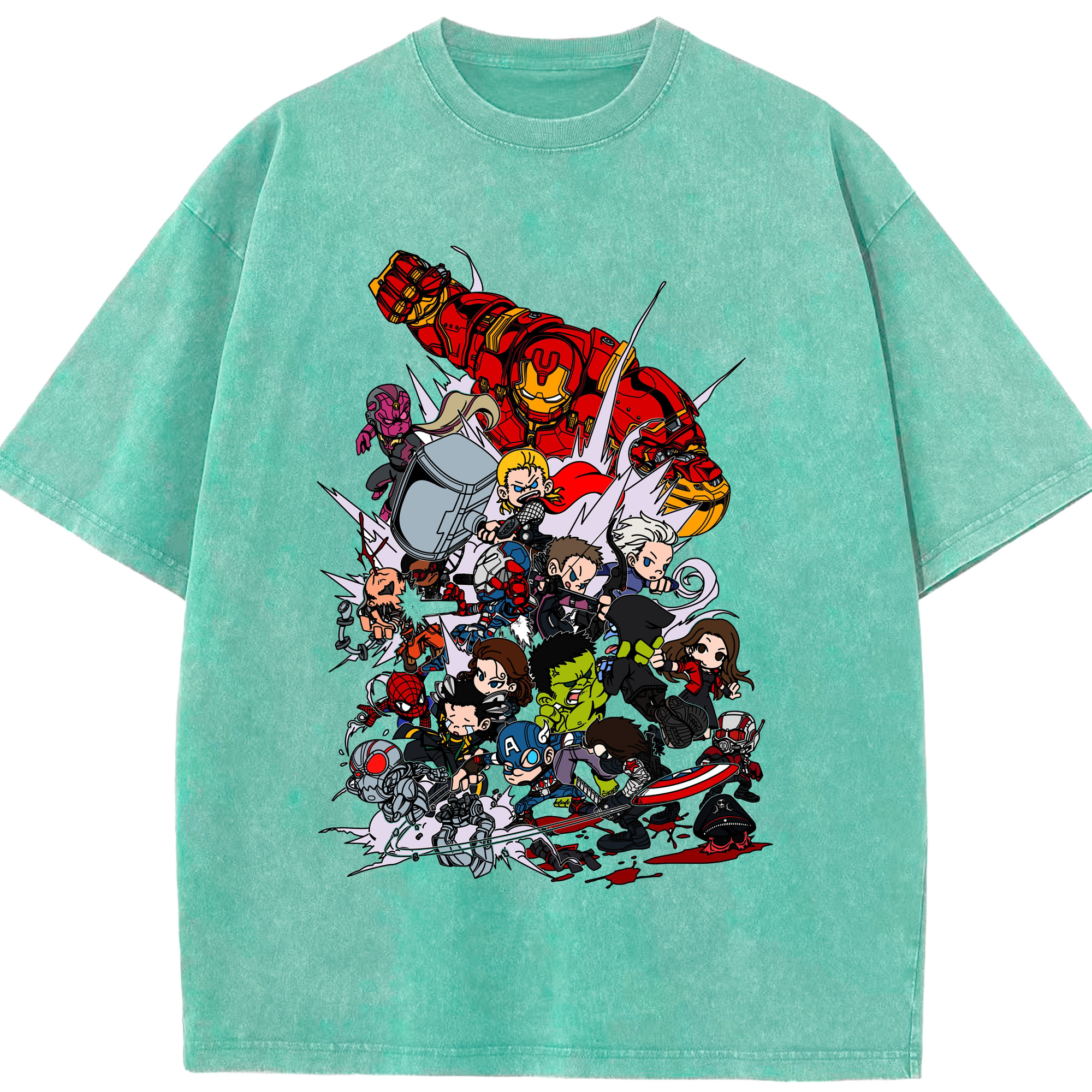 （画像用） アベンジャーズ The Avengers 綿100% ヴィンテージ風 半袖Tシャツ（フロントプリント）